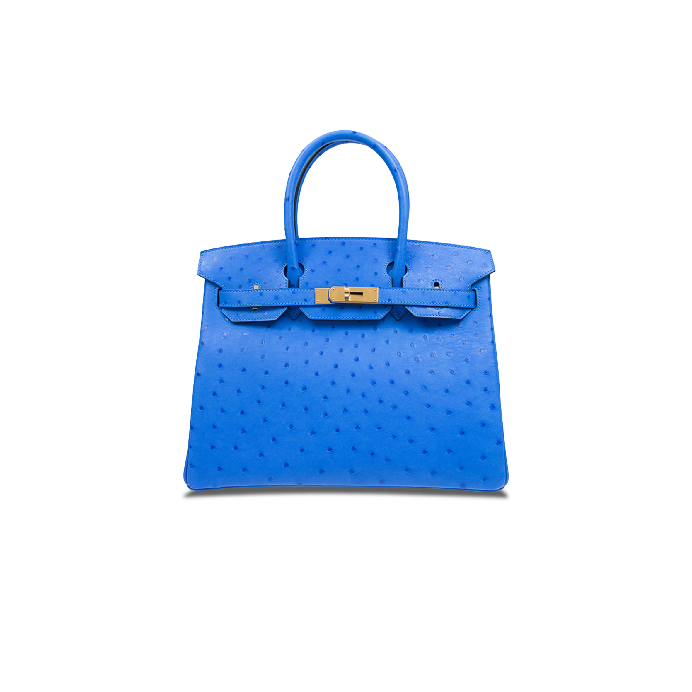 H**mes master birkin 25 ostrich greek blue gold buckle h041933ck89 (30*22*16cm)
